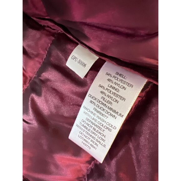 Liz Claiborne Sport Puffer Vest Size XL Full Zip Burgundy Red Gorpcore Outerwear - Picture 6 of 8